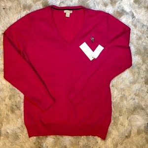 Women’s Pink Polo V Neck Sweater - NWT!